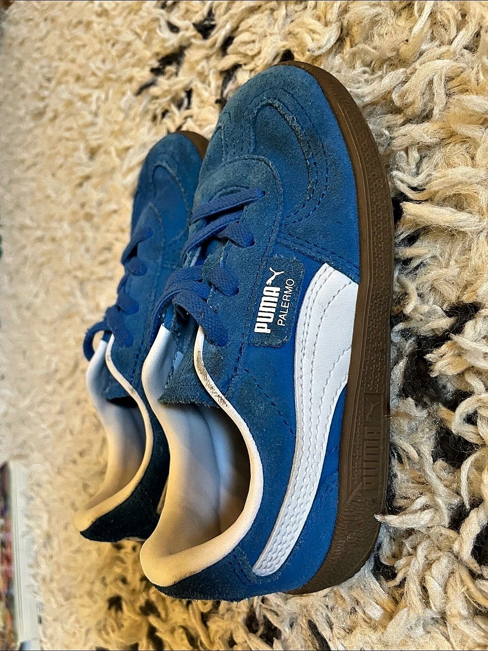 Puma Palermo Blue & White Sneakers